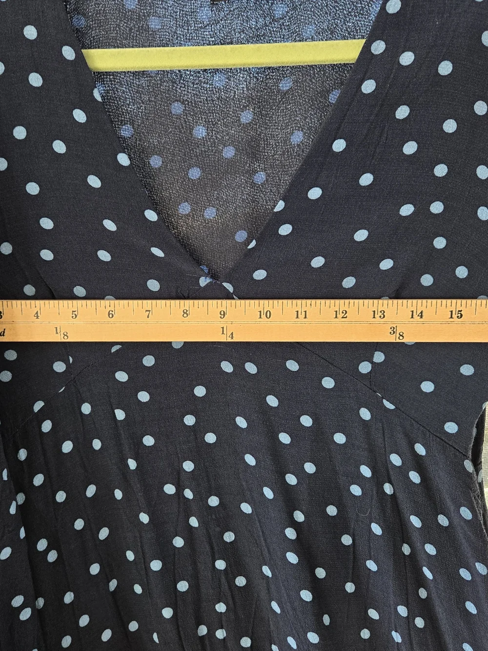 Zara Navy Polka Dot Puff Shoulder Midi Dress Women's Large - Picture 10 of 13